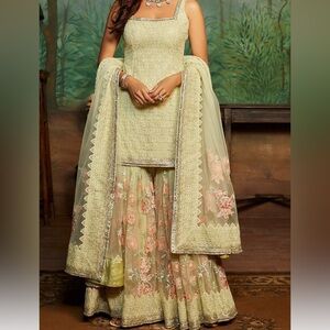 Lashkaraa Sharara Set with Pink Floral